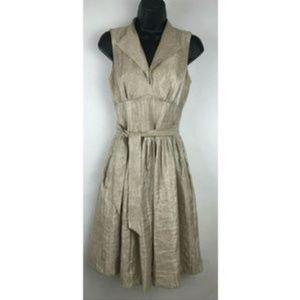 Maggy L gold v neck cocktail dress